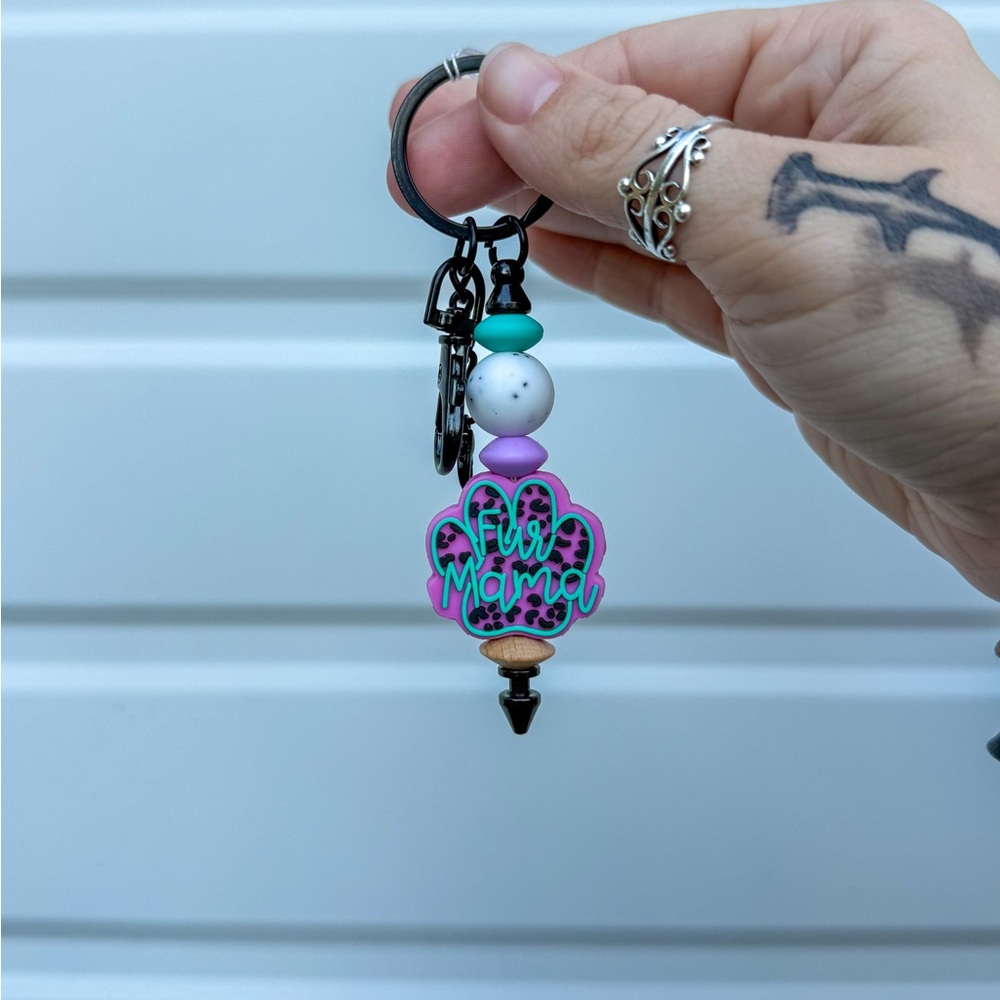 Fur Mama Keychain with Beads